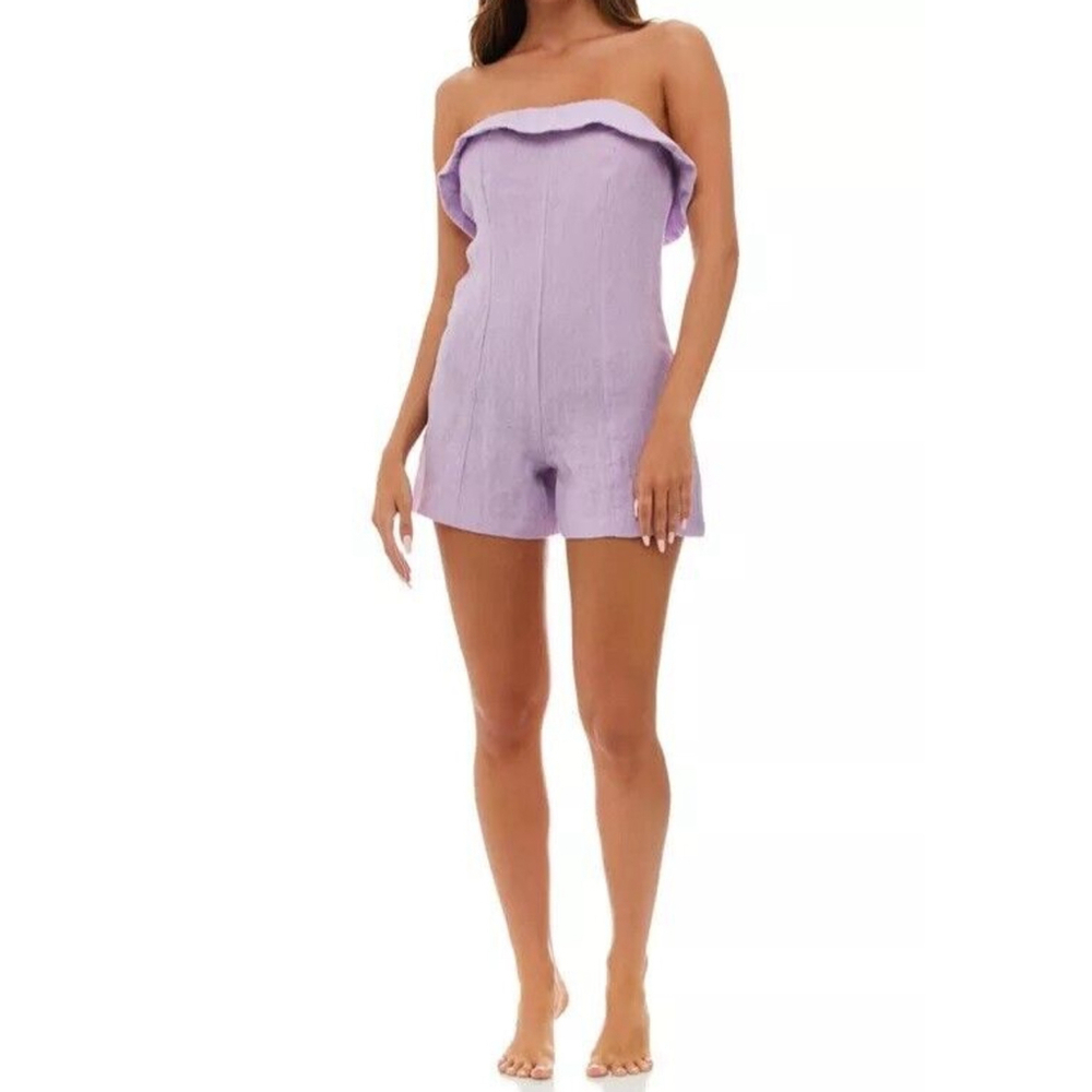 Strapless Lavender Romper - Lightweight Summer Jumpsuit